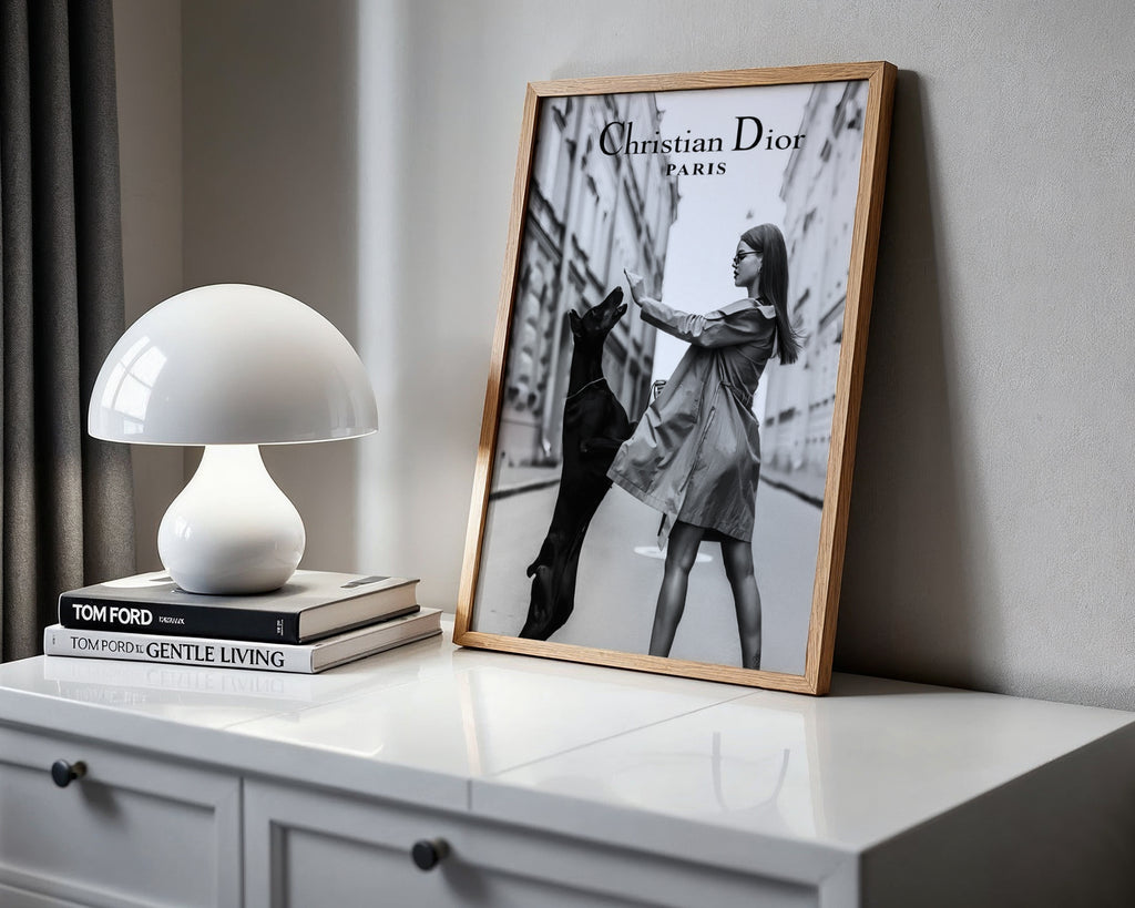 Väggmockup av Christian Dior Paris affisch på ljus vägg – Bozetto konsttryck – nr 3