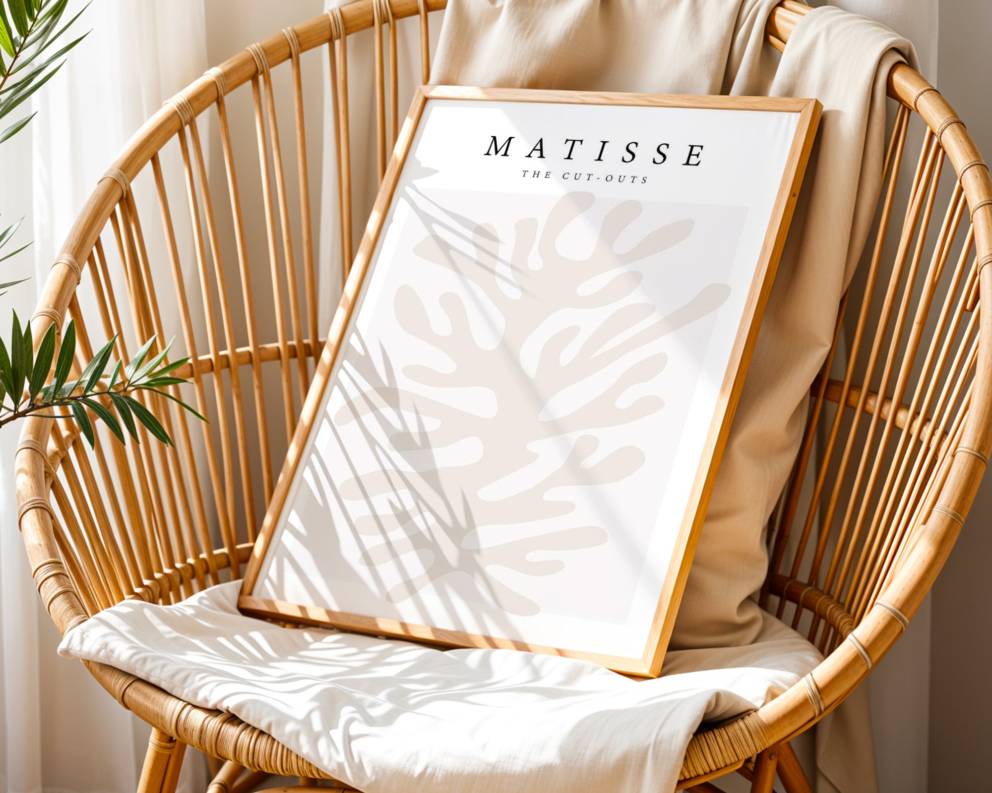 Henri Matisse Cut-Outs poster visualiserad på vägg – stilren mockup från Bozetto