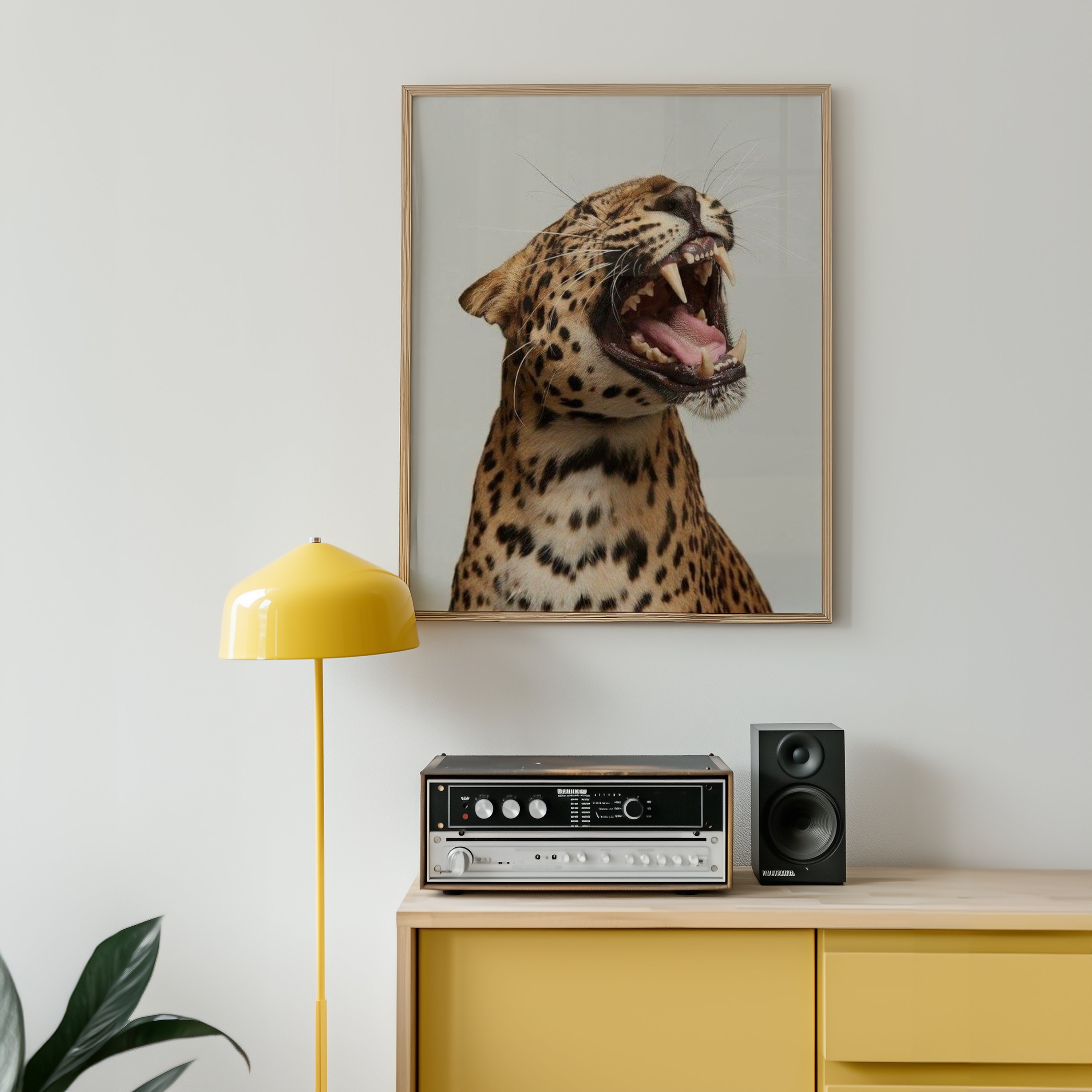 Wild Spirit i väggmockup – konsttryck presenterat i verklig miljö av Bozetto i hög tryckkvalitet