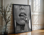 Playboy Lips i väggmockup – konsttryck presenterat i verklig miljö av Bozetto i hög tryckkvalitet