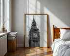 Big Ben London poster visualiserad på vägg – se rätt storlek med mockup från Bozetto