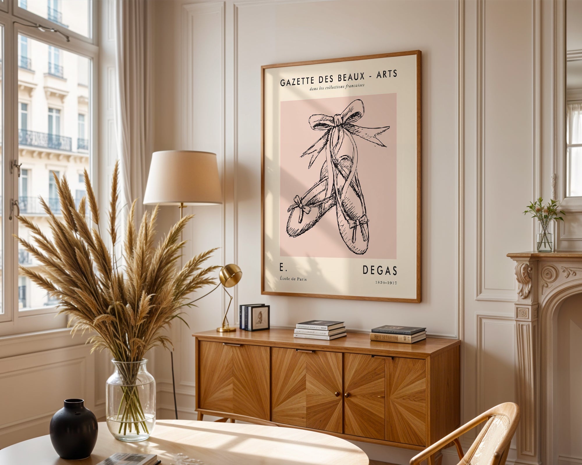 Mockup av Edgar Degas Ballet affisch på vägg – köp enkelt hos Bozetto i hög kvalitet
