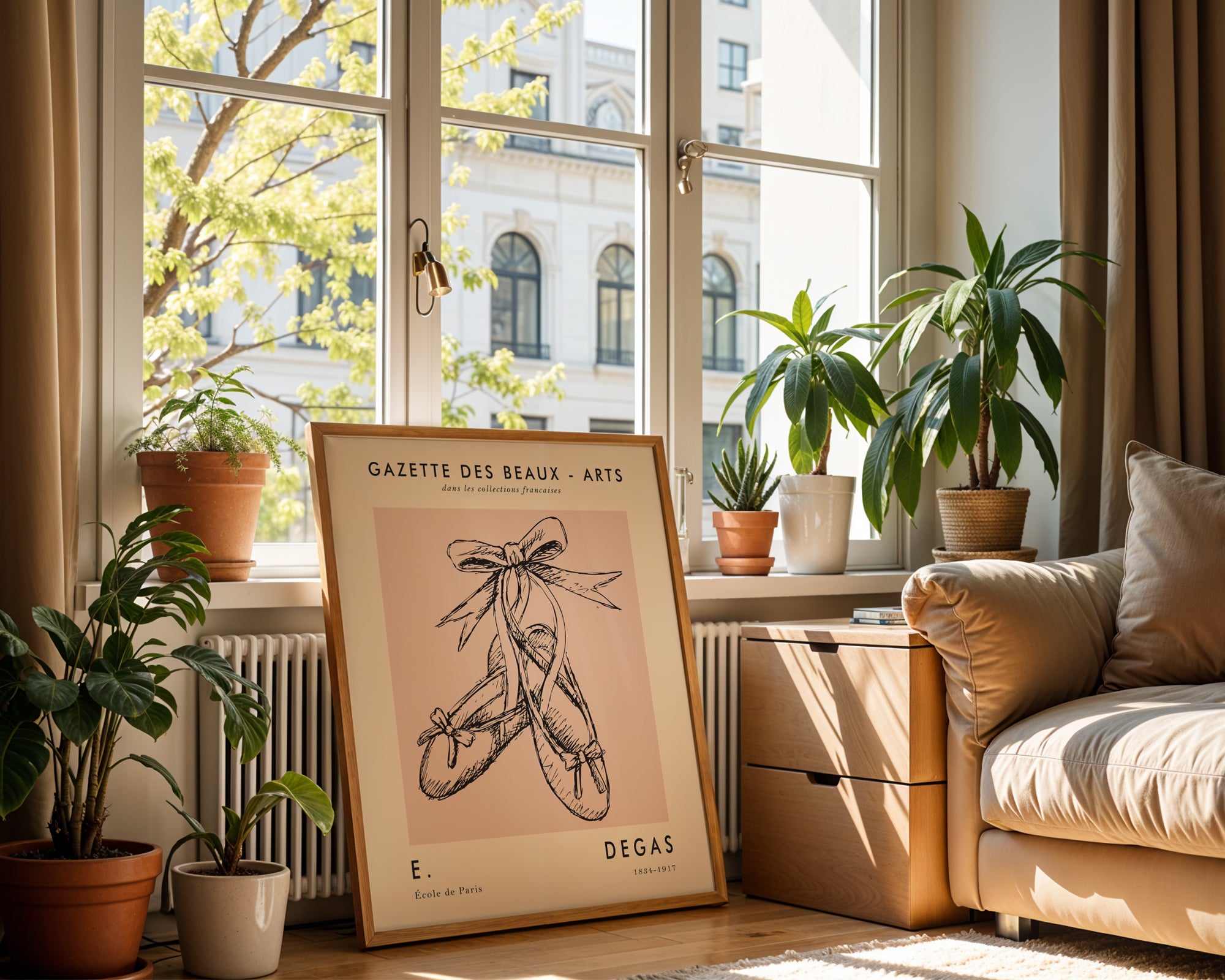 Väggmockup med Edgar Degas Ballet – köp enkelt hos Bozetto affisch i hög kvalitet