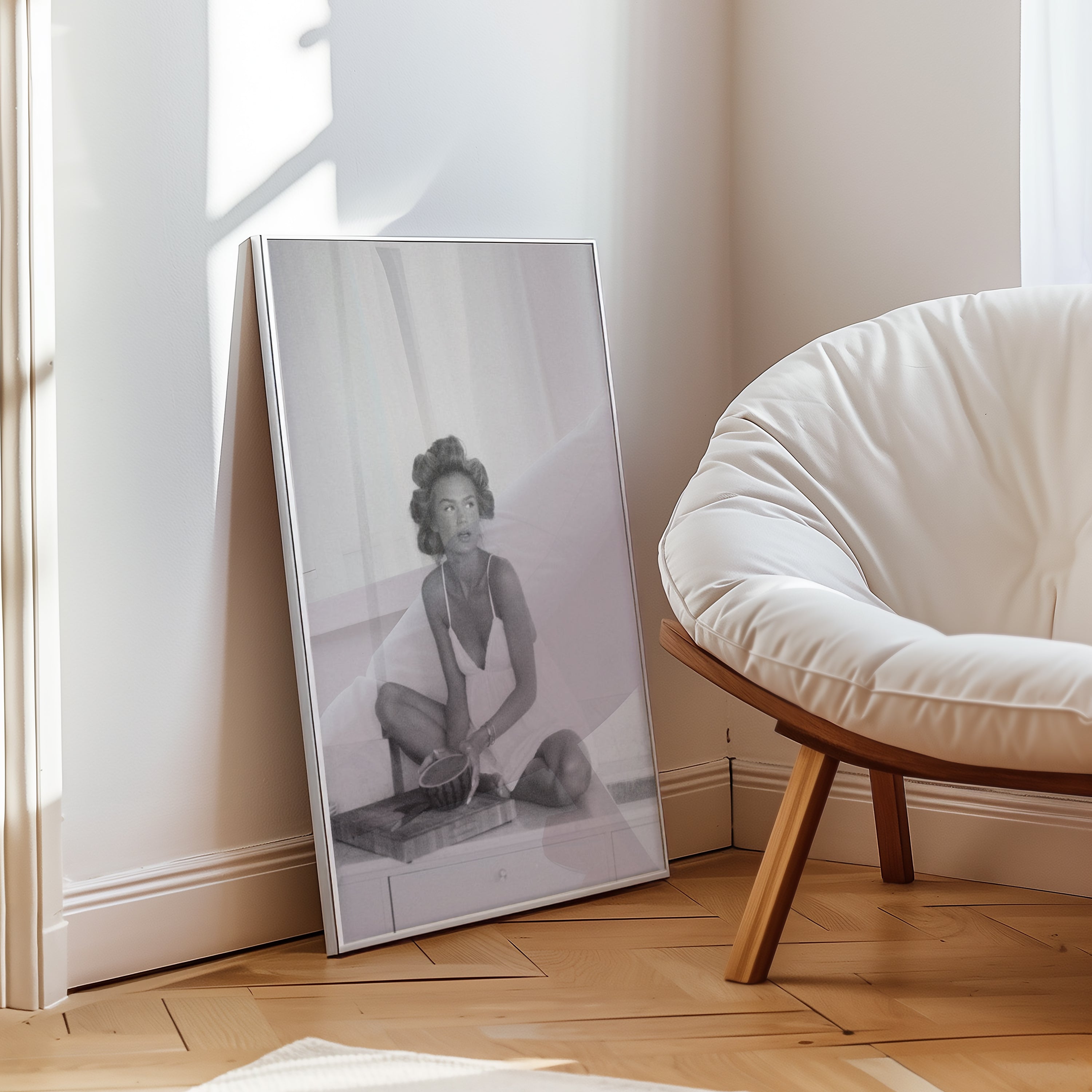Väggmockup av Morning Muse affisch på ljus tegelvägg – Bozetto konsttryck i hög tryckkvalitet