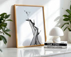 Martini Glam poster visualiserad på vägg – se rätt storlek med mockup från Bozetto