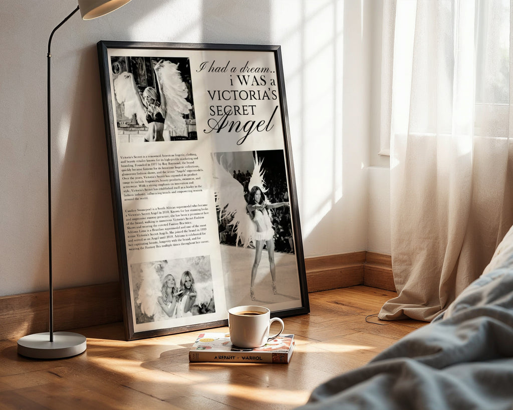 Angel Dream poster visualiserad på vägg – se rätt storlek med mockup från Bozetto
