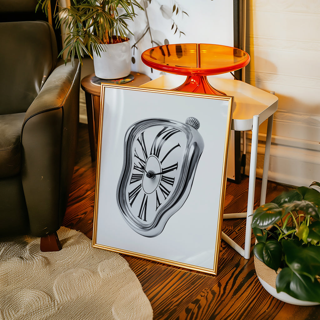 Melting Chrome Clock Poster – i rum 4