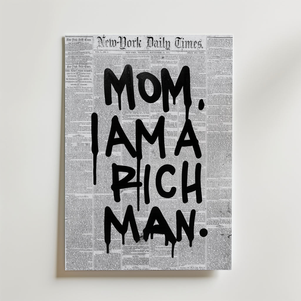 Rich Man Statement Poster – canvas utan passepartout