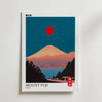 Mount Fuji Japan – stilfullt konsttryck från Bozetto, tryckt på matt finpapper i hög tryckkvalitet