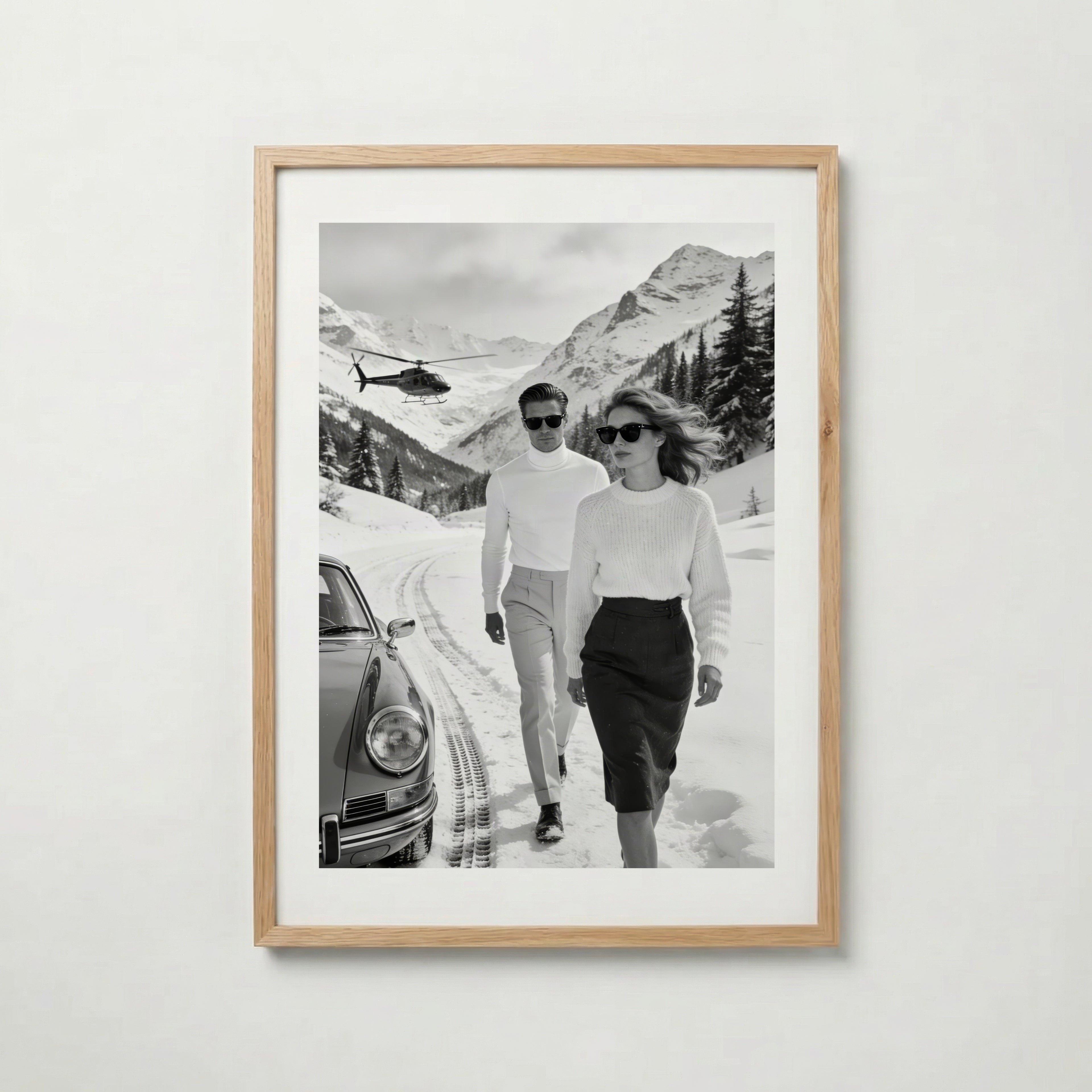 Alpine Noir Elegance poster visad rakt fram – Bozetto affisch i hög tryckkvalitet