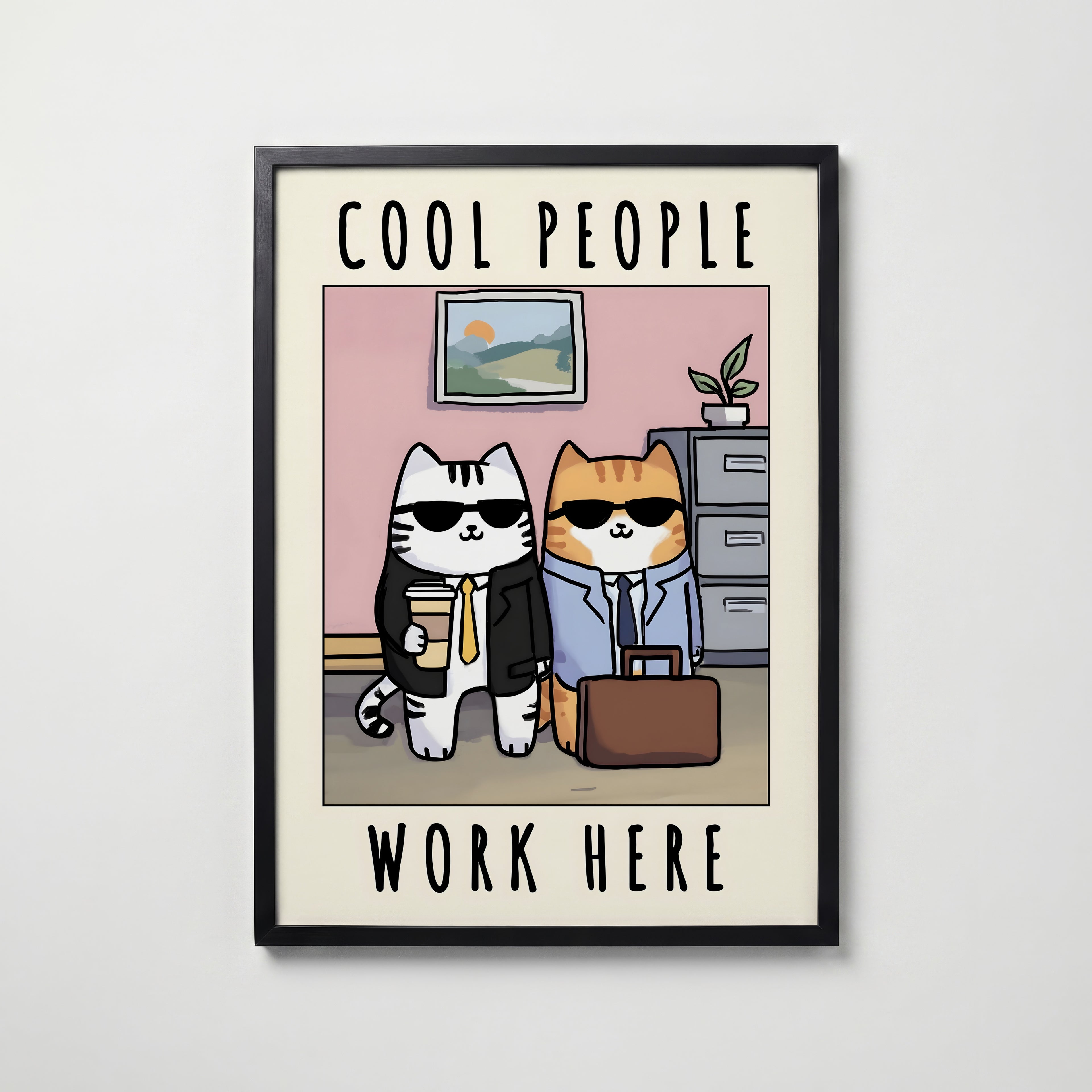 Office Cool Cats – affisch med snyggt motiv, köp enkelt hos Bozetto i flera storlekar