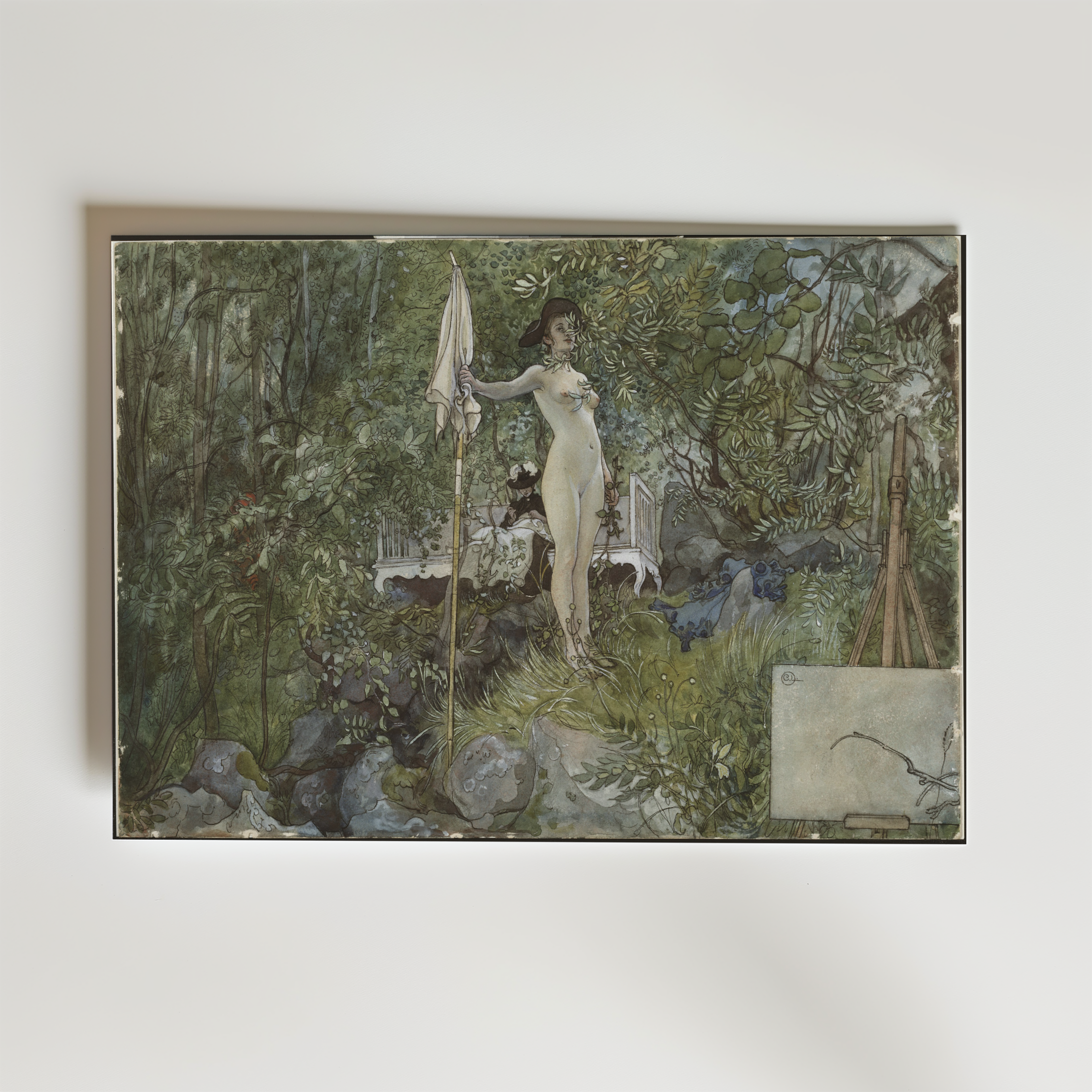 Carl Larsson Open-Air Studio – stilfullt konsttryck från Bozetto, tryckt på matt finpapper