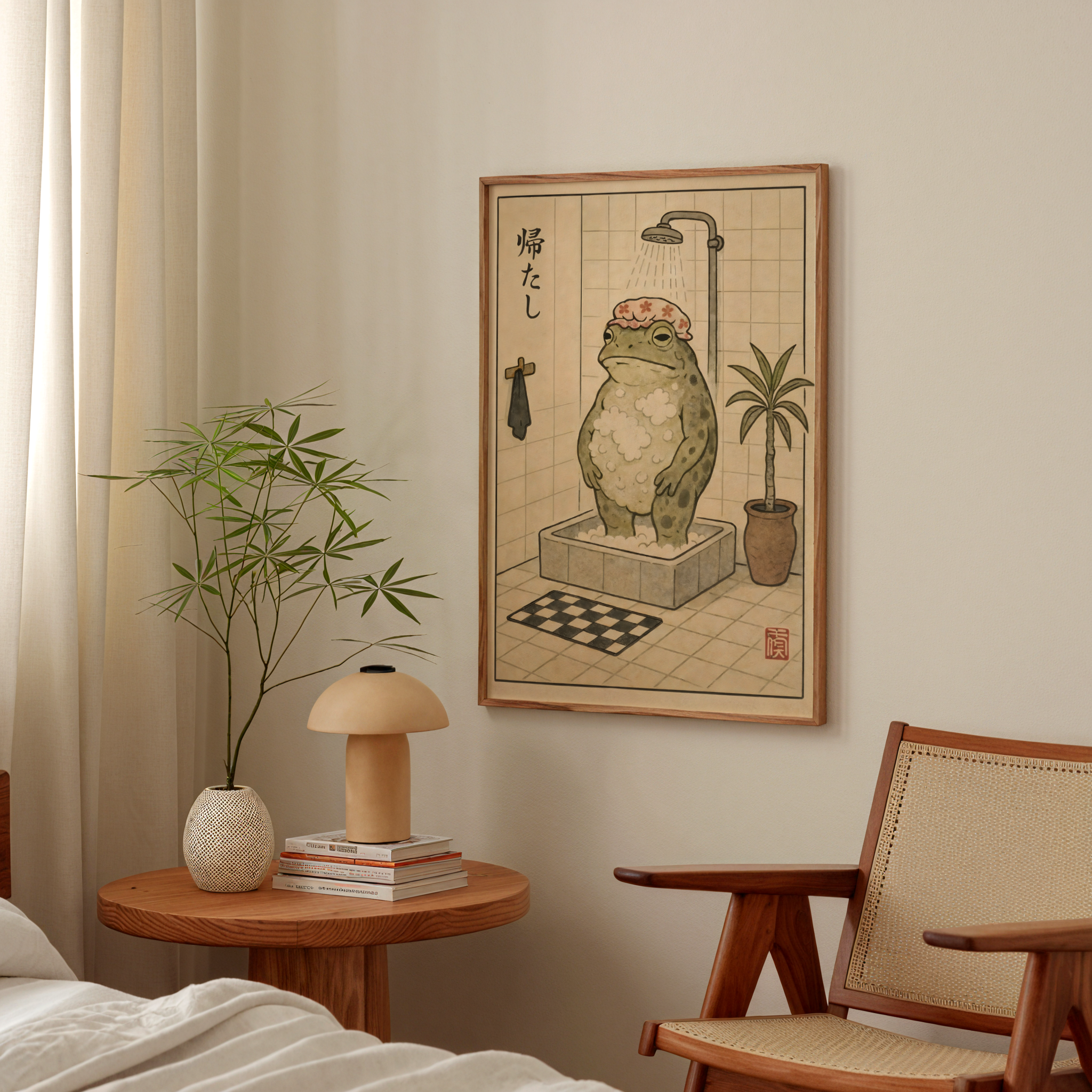 Evening Shower Frog poster visad rakt fram – Bozetto affisch i hög tryckkvalitet