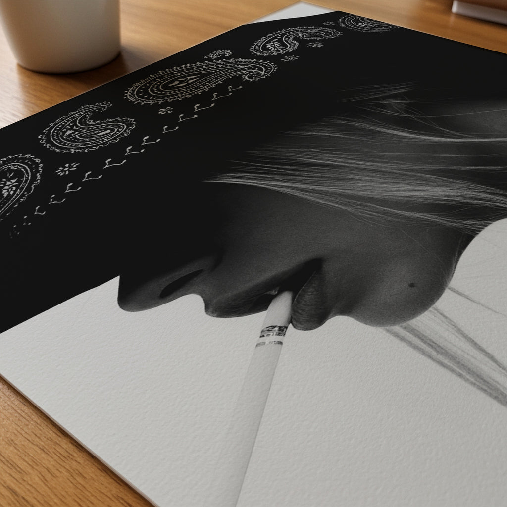 Paisley Brim Profile Poster – närbild på papper