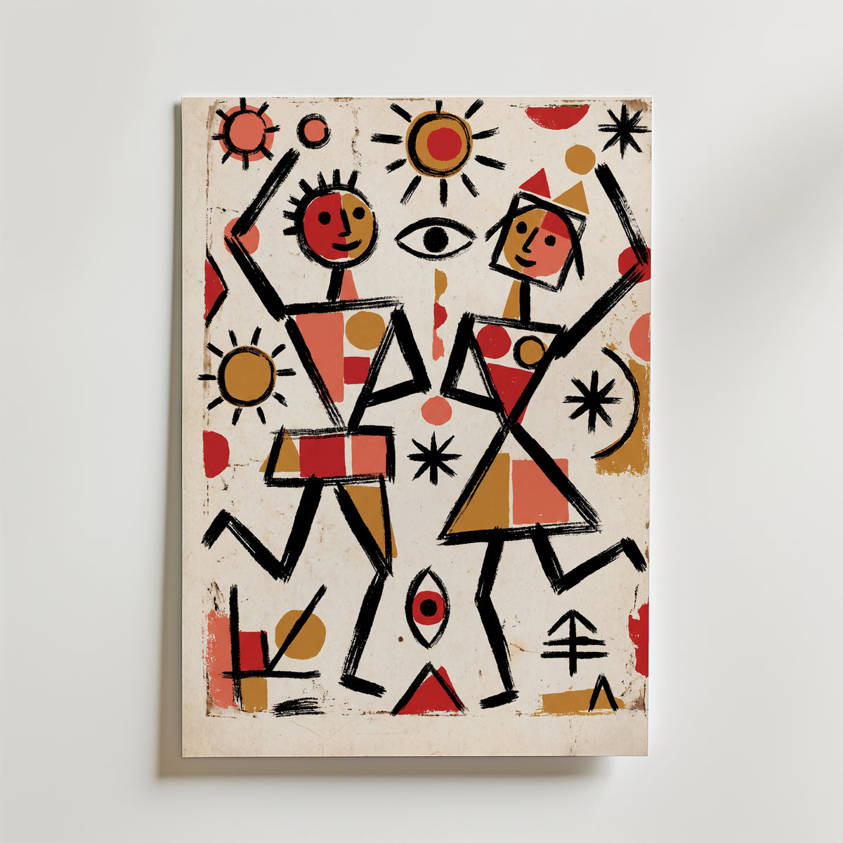 Paul Klee Dancing Figures Poster – canvas utan passepartout