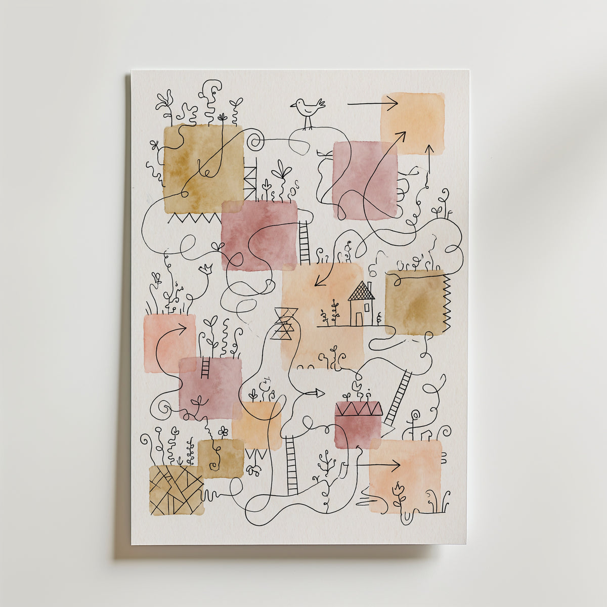 Paul Klee Ink Garden Poster – canvas utan passepartout