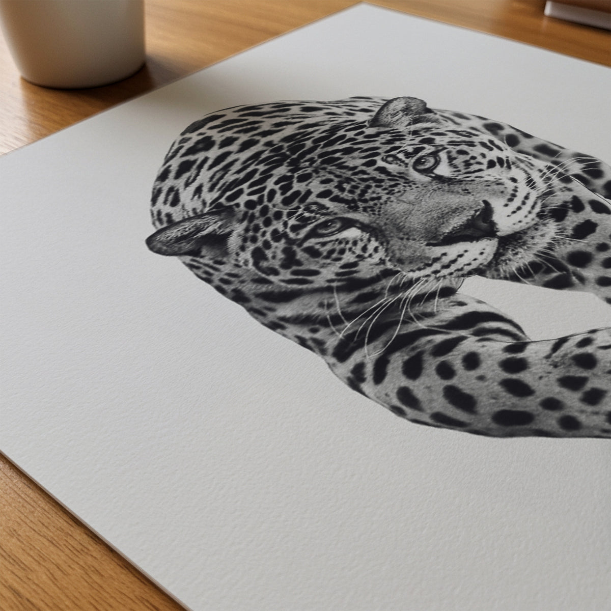 Prowling Jaguar Poster – närbild på papper