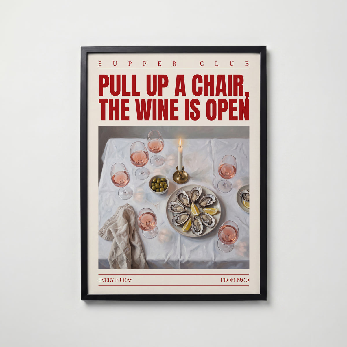 Pull Up a Chair Poster – svart ram