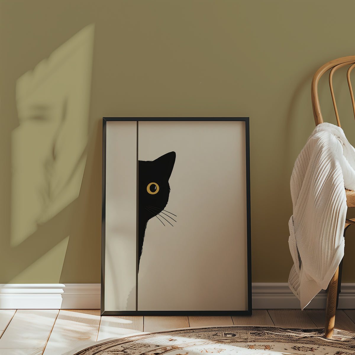 Quiet Peek poster inramad i stilren miljö – Bozetto konsttryck i flera storlekar