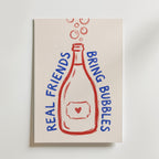 Real Friends Bring Bubbles Poster – canvas utan passepartout