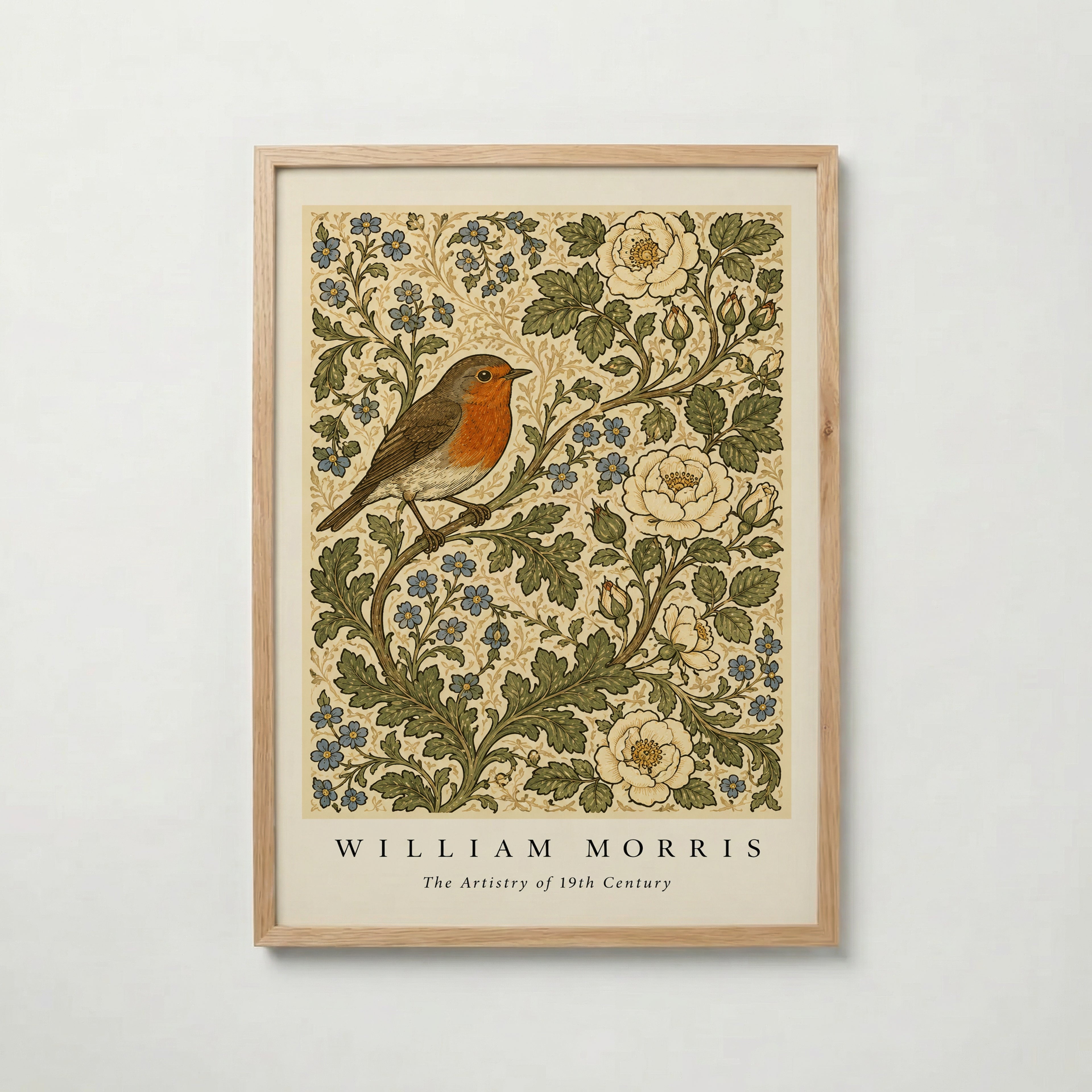 Robin Among Roses William Morris Poster