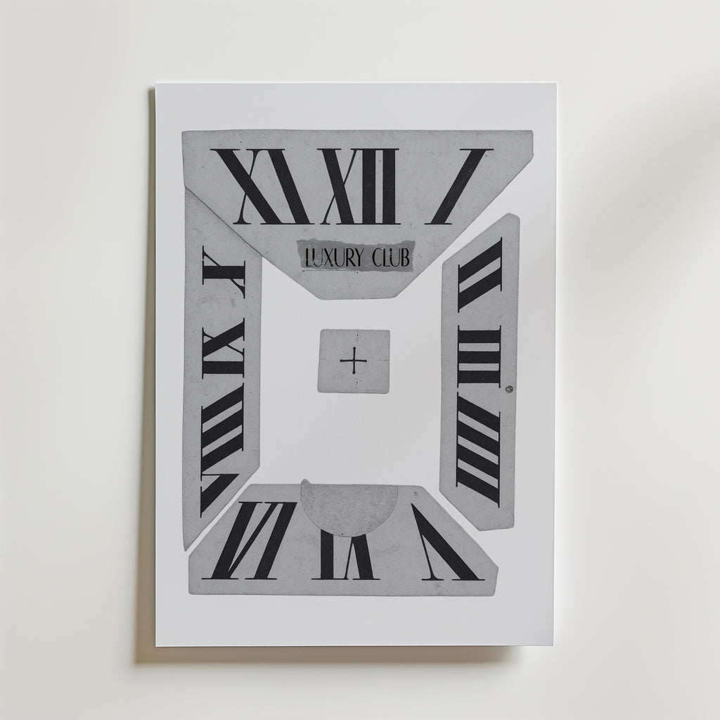 Roman Numeral Collage Poster – canvas utan passepartout