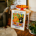 Lets Get Saucy Cat Dinner Poster