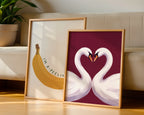 Swan Love Poster – två posters i rum 3