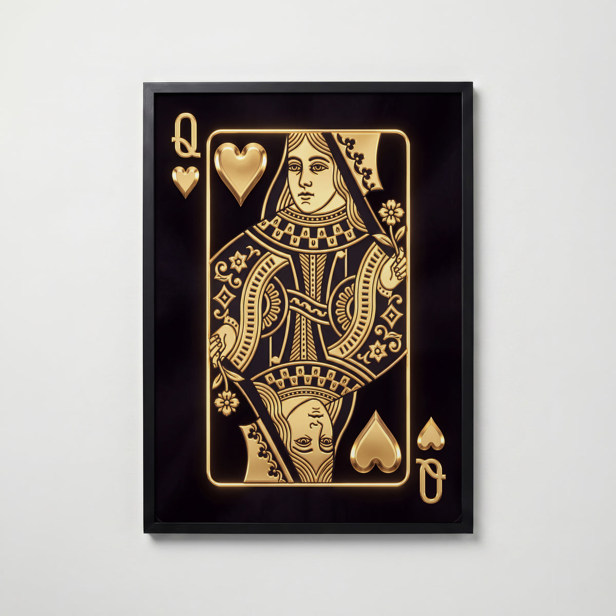 The Golden Queen of Hearts Poster – svart ram