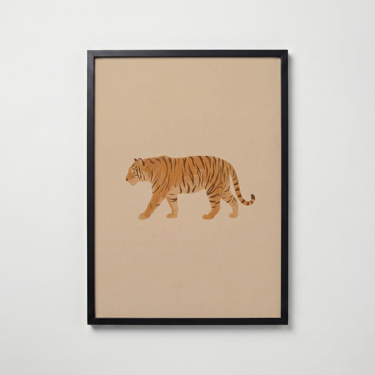 Tiger Stroll Poster – svart ram