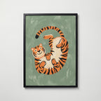 Tiger Tumble Poster – svart ram