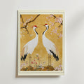 Oriental Crane Garden – stilfullt konsttryck från Bozetto, tryckt på matt finpapper