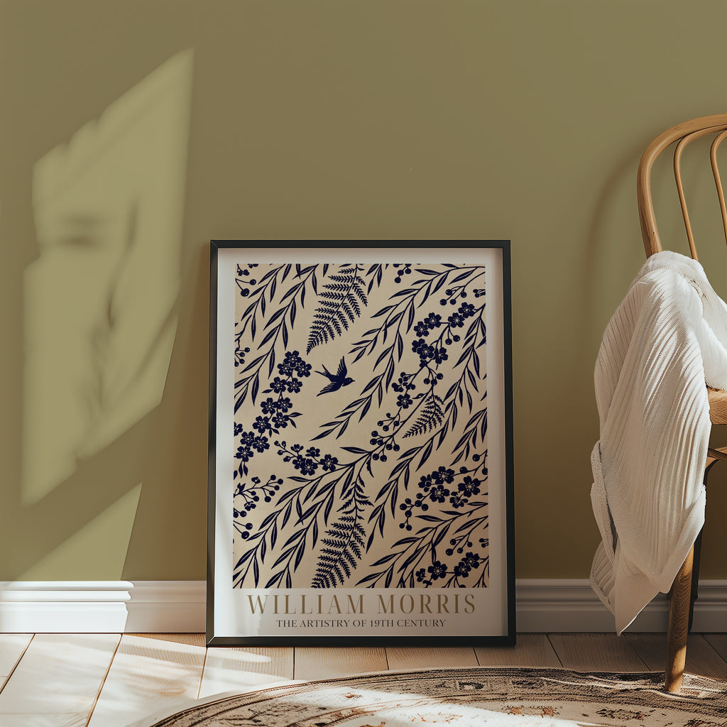 William Morris Indigo Willow Silhouette Poster – i rum 3