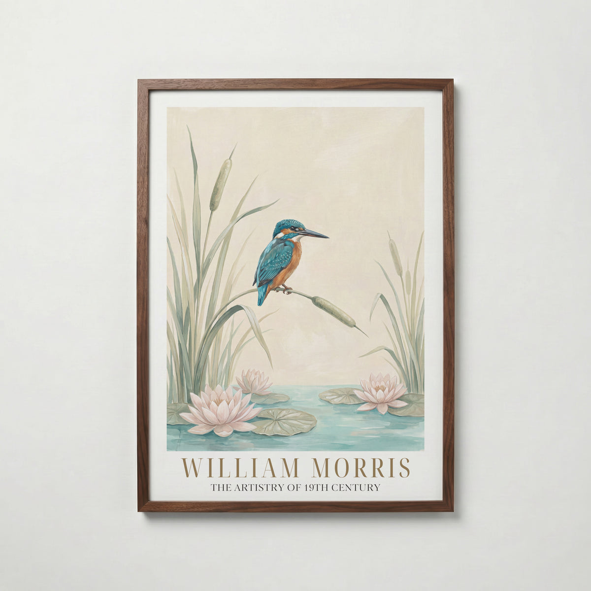 William Morris Kingfisher by the Lily Pond Poster – valnötsram