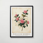 William Morris White-Eye and Camellias Poster – svart ram