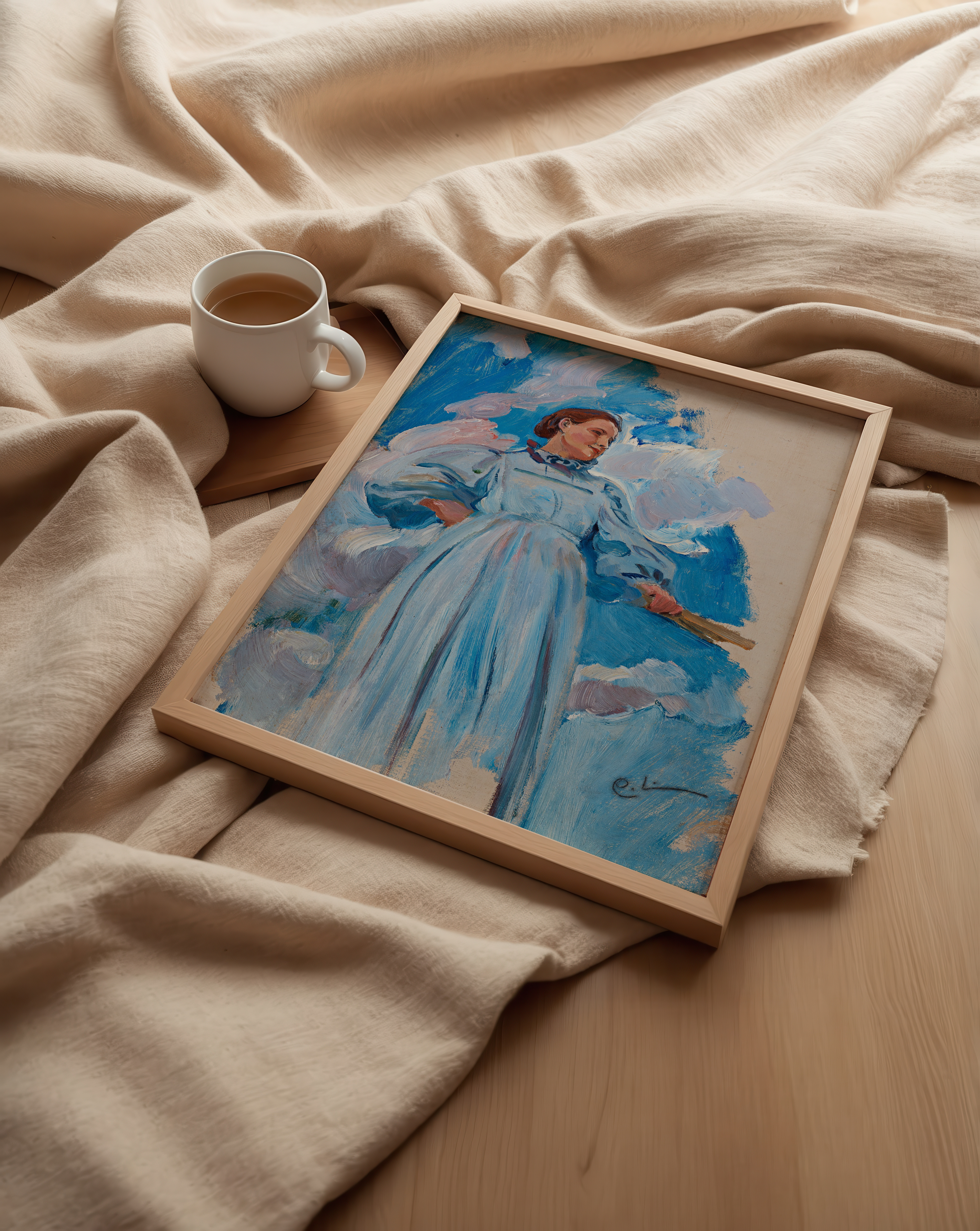 Carl Larsson Kvinnofigur – affisch med stilfullt motiv från Bozetto i hög kvalitet