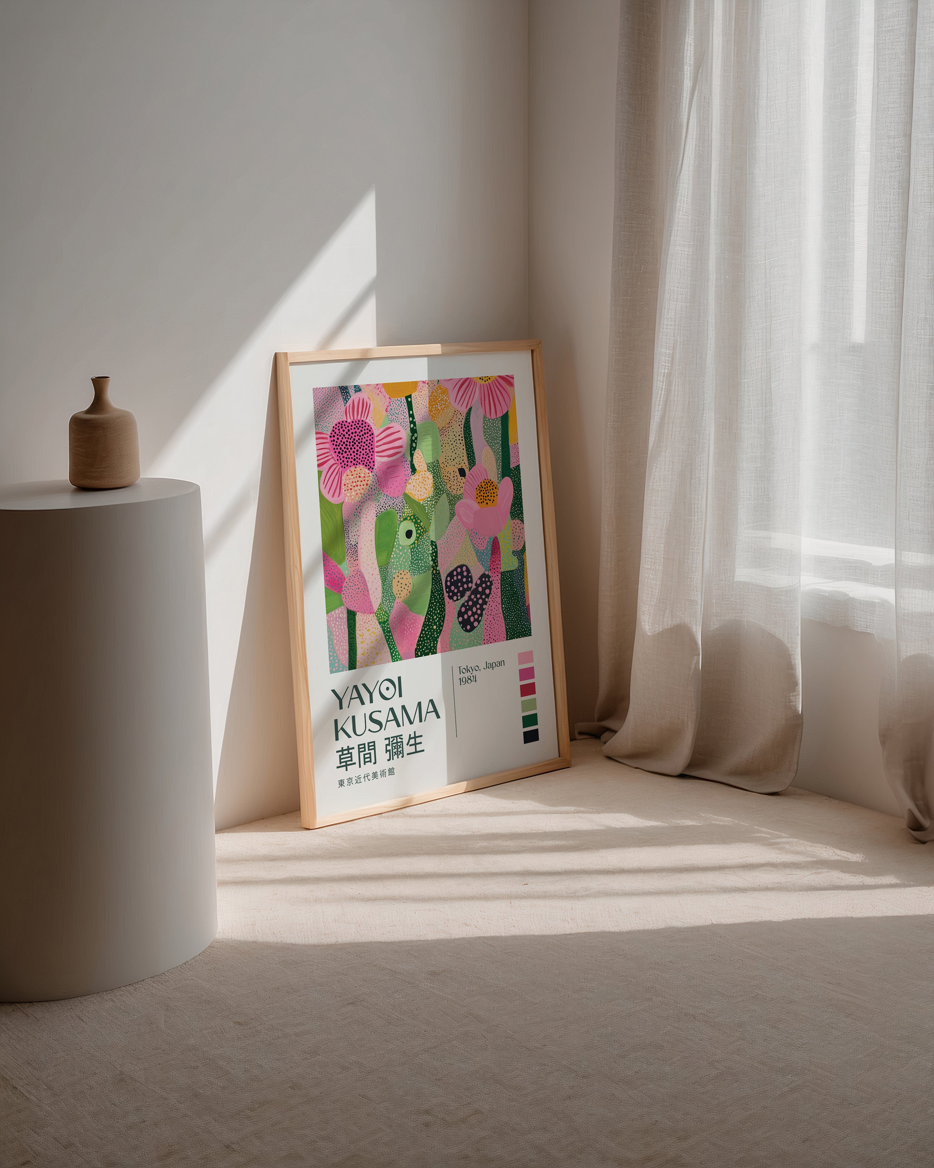 Yayoi Kusama Garden of poster visualiserad på vägg – från Bozetto i hög kvalitet