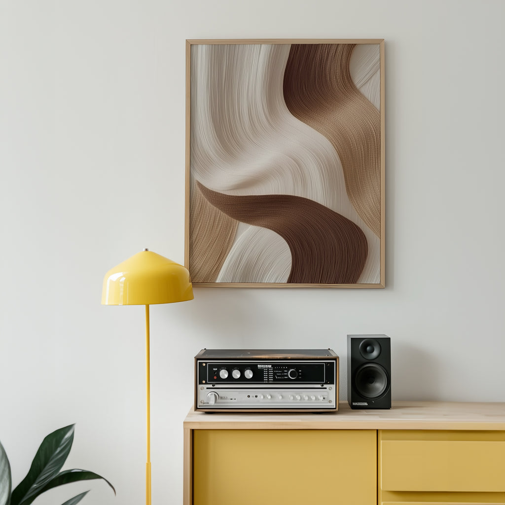 Abstract Flow No.3 poster på vägg i hemmiljö – Bozetto