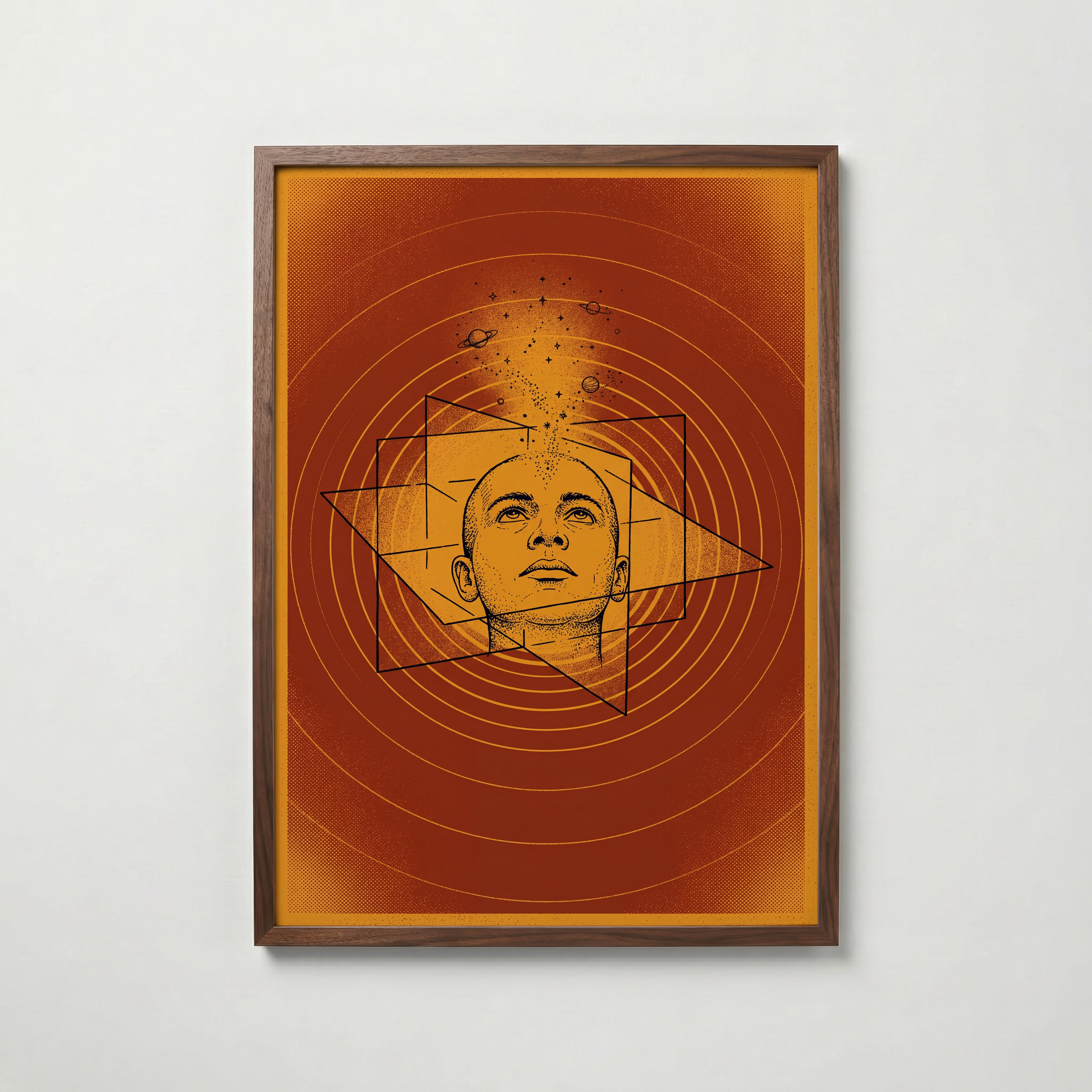 Celestial Mind Poster i valnötsram, stjärnhimmel, fri frakt över 499 kr