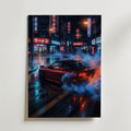 Neon Drift Poster – canvas utan passepartout