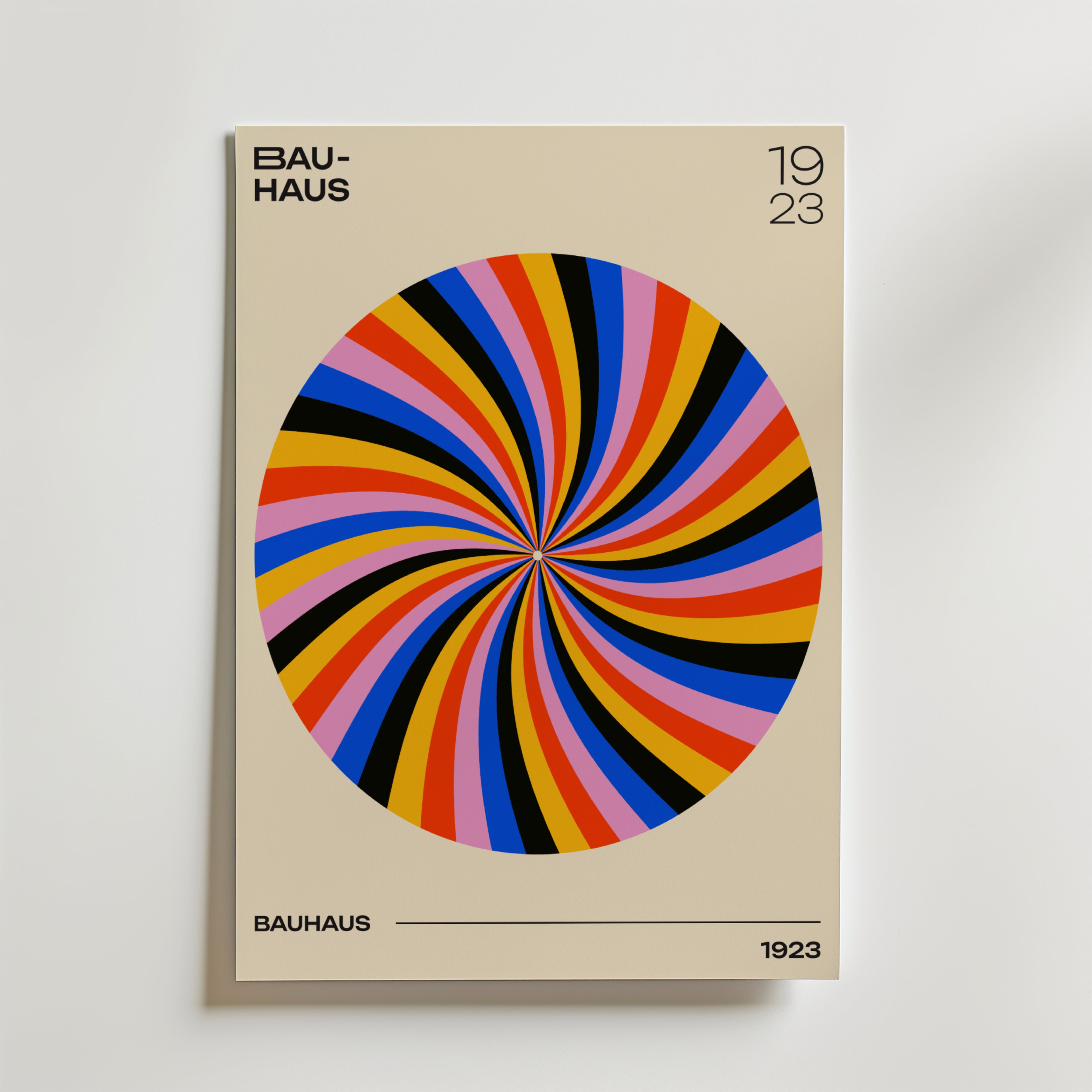 Bauhaus Spiral – stilfullt konsttryck från Bozetto, tryckt på matt finpapper i hög tryckkvalitet