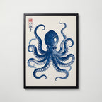 Bläckfisk Poster – svart ram