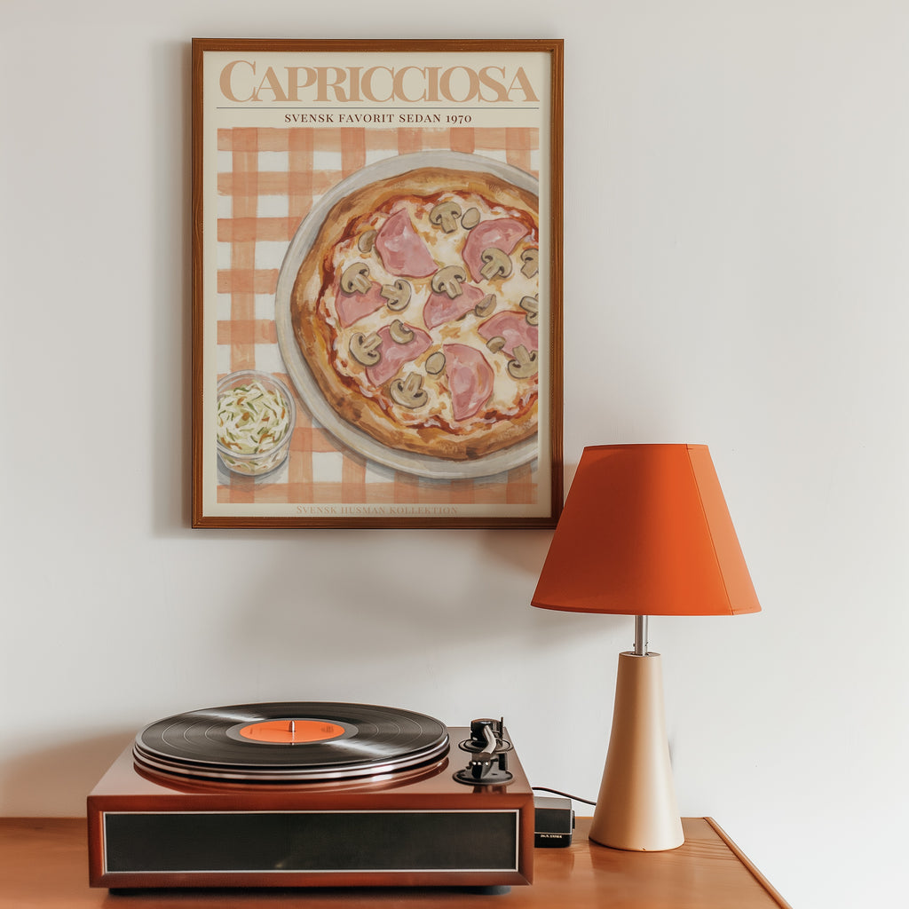 Capricciosa Pizza affisch i inrett rum – Bozetto