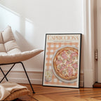 Capricciosa Pizza affisch i stilren miljö – Bozetto