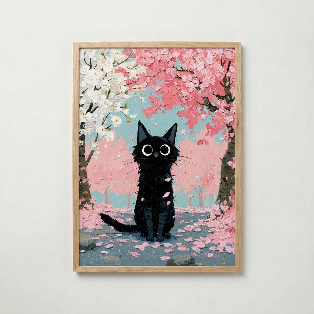 Cat in Apple Orchard Poster i ek-ram fran Bozetto
