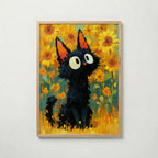 Cat in Sunflower Poster i ek-ram fran Bozetto