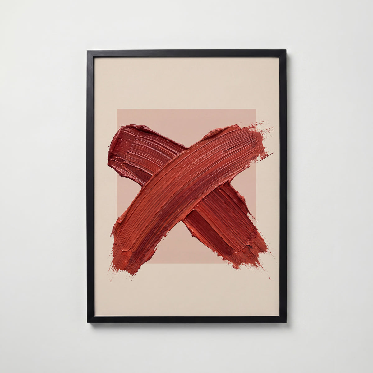 Crimson Cross Poster – svart ram