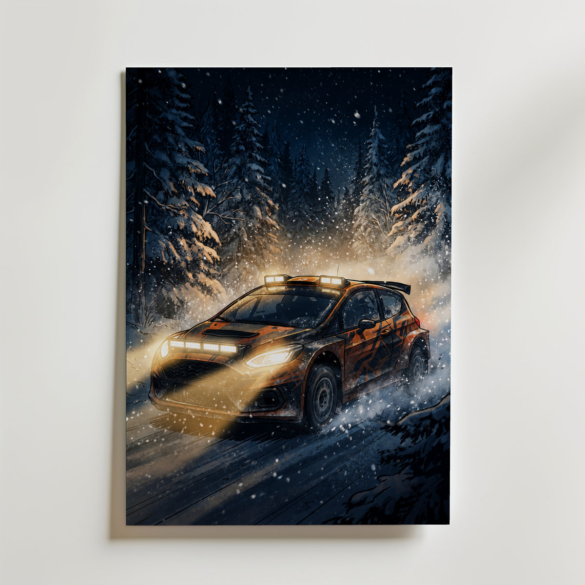Snow Rally Poster – canvas utan passepartout