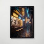 Neon Alley Poster – svart ram