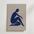 Blue Figure I Poster – canvas utan passepartout